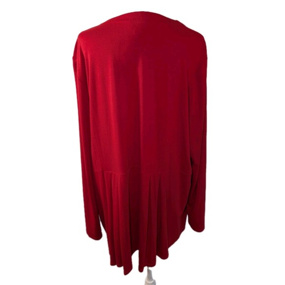 J Jill Cardigan Women’s XL Wearever Pleated Peplum Red Jacket Travel Modern - Picture 4 of 10